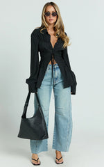Ada Jeans - Mid Waisted Recycled Denim Barrel Jeans in Mid Blue Wash