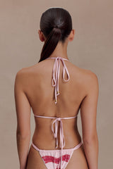 Robyn Beaded Triangle Bikini Top - Pink