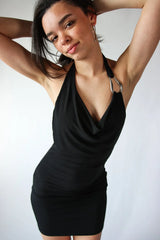 Buckle Halter Mini Dress