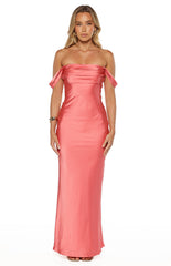 Ella Pink Off Shoulder Formal Dress